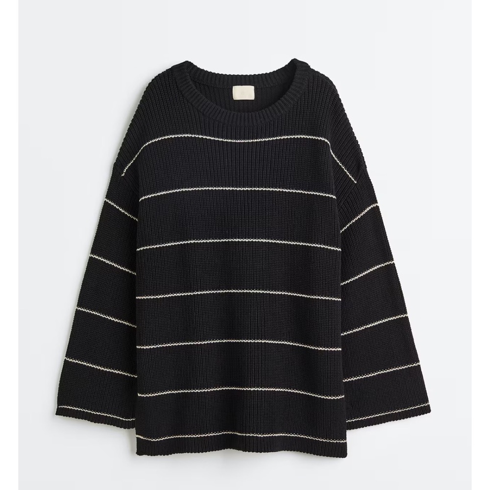 H&M OVERSIZED STRIPE RIB-KNIT SWEATER